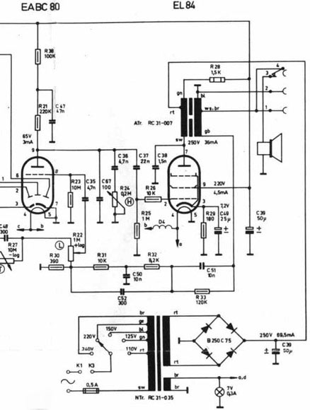 Netzteil und Endstufe